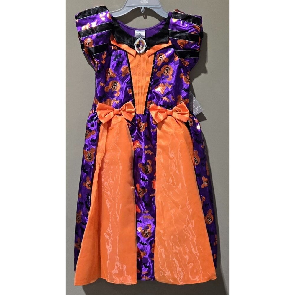 Disney Minnie Mouse Purple & Orange Witch Halloween Dress -- Size 9/10 Large - Picture 2 of 11